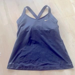 Nike small dry fit with built in sport’s bra black